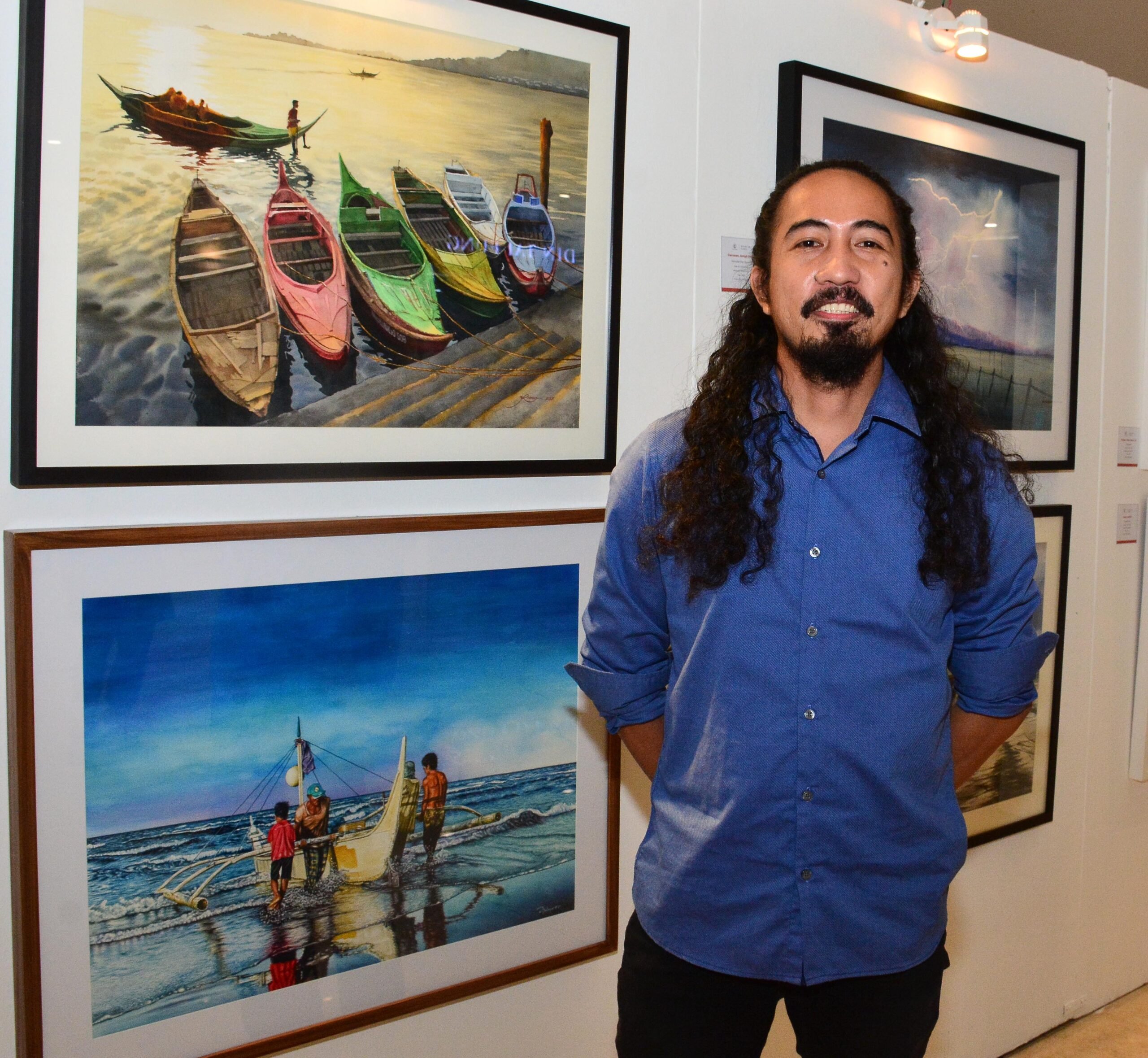 ‘A Golden Hour in Basilan’ by watercolorist Richard Romero is one of the winners of the 34th Kulay sa Tubig Invitational Watercolor Competition.