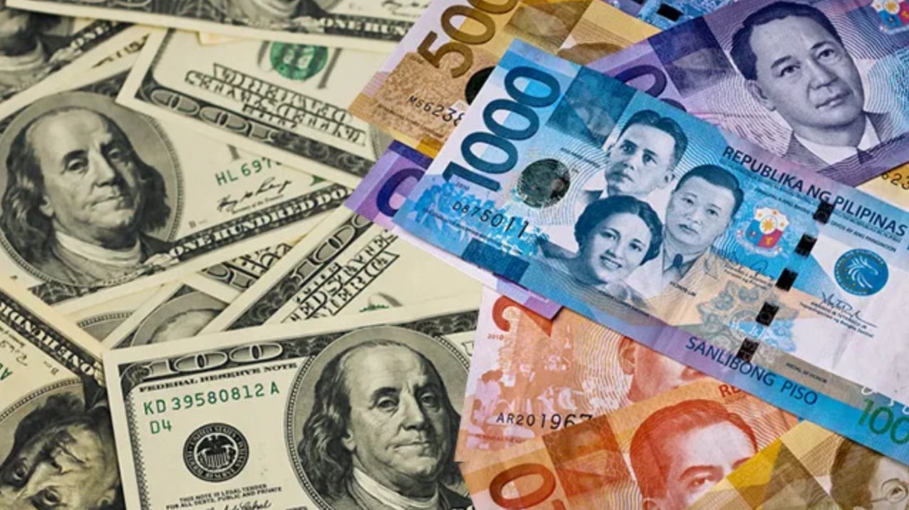 Peso closes at $1 = P57.36