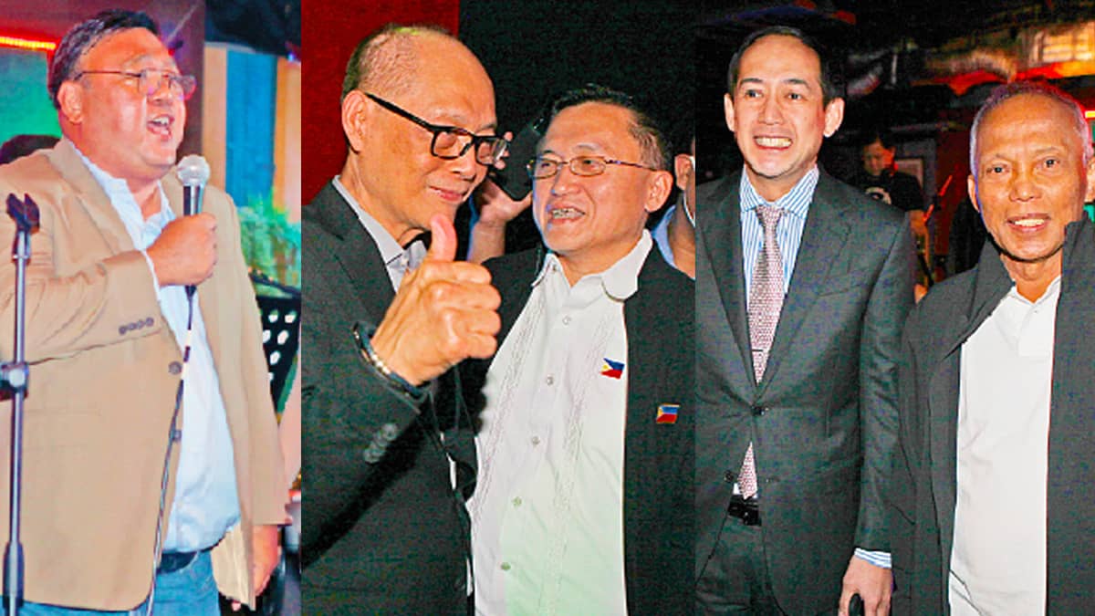 (from left to right) Harry Roque, BENJAMIN Diokno and Bong Go., VIC Rodriguez and Alfonso Cusi.