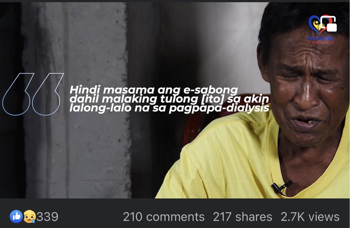 Ailing ‘eSabong’ beneficiary gets sympathy