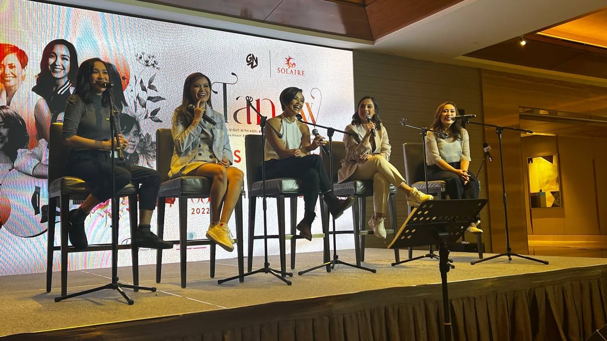 (from left): Barbie Almalbis, Acel Bisa, Hannah Romawac, Lougee Basabas, and Aia de Leon. Not in photo is Kitchie Nadal.