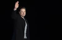 In this file photo taken on February 10, 2022 Elon Musk gestures as he speaks during a press conference at SpaceX's Starbase facility near Boca Chica Village in South Texas. Photo by JIM WATSON / AFP