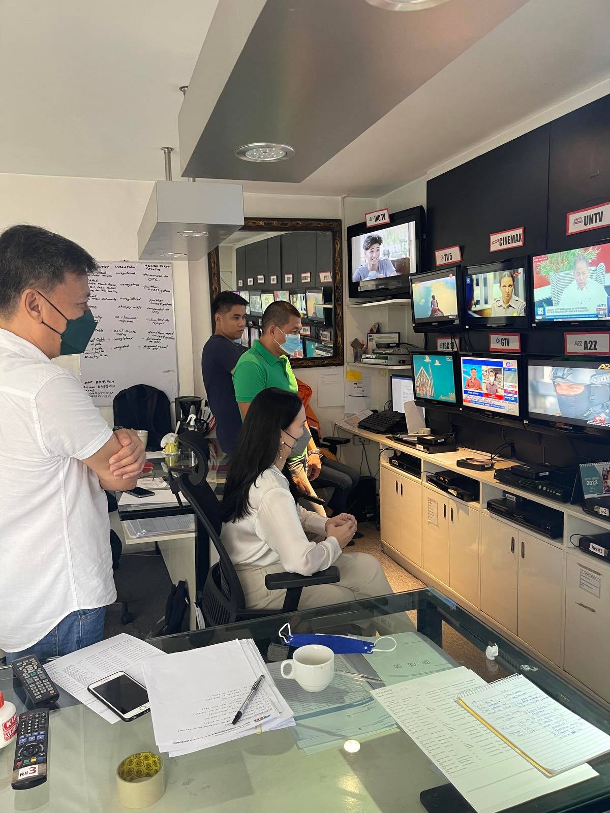 Hawk Eyes The MTRCB head at the organization's Monitoring and Inspection Unit. | photograph courtesy<br />of Lala Sotto-Antonio