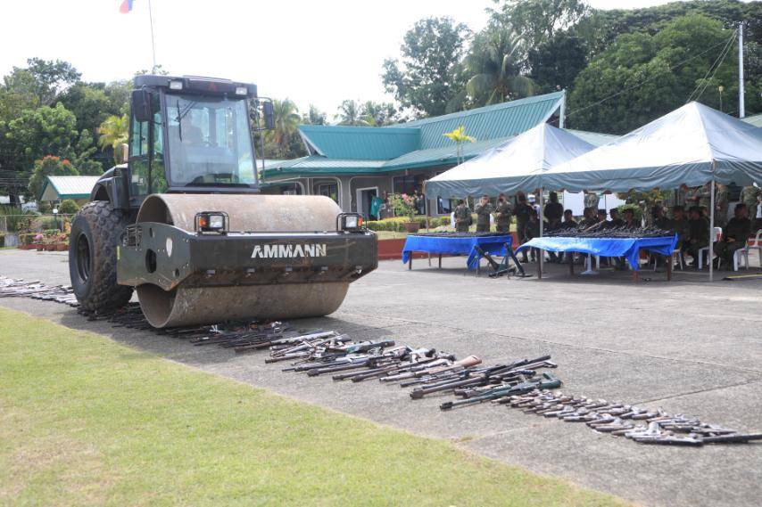 Army burns 307 illegal firearms