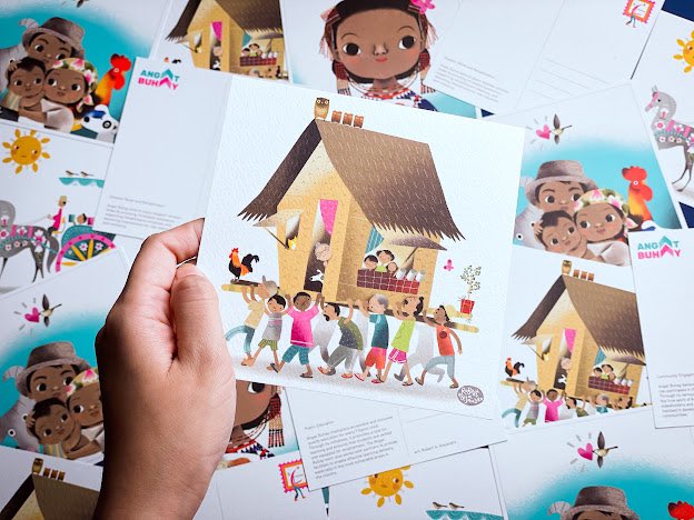 A Hope Card showing bayanihan.