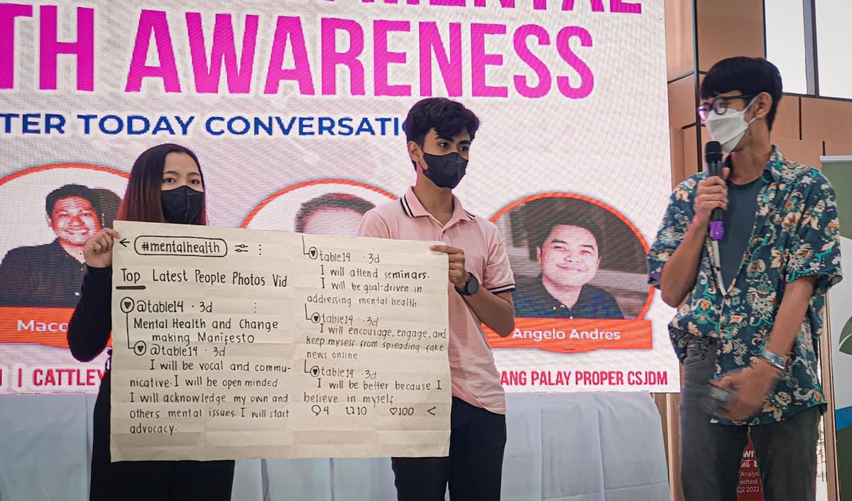 PHOTOGRAPHS COURTESY OF PLDT, SMART<br />YOUTH participants presented their mental health manifestos which serve as their commitment to becoming mental health advocates.