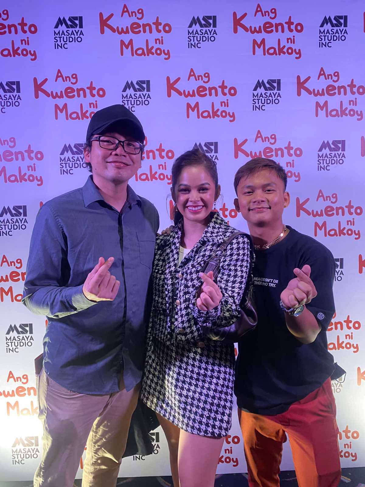 'ANG Kwento ni Makoy' director HJCP, Sparkle artist Bella Thompson, and Buboy Villar. | PHOTOGRAPH COURTESY OF TWITTER.COM/BUBOY VILLAR