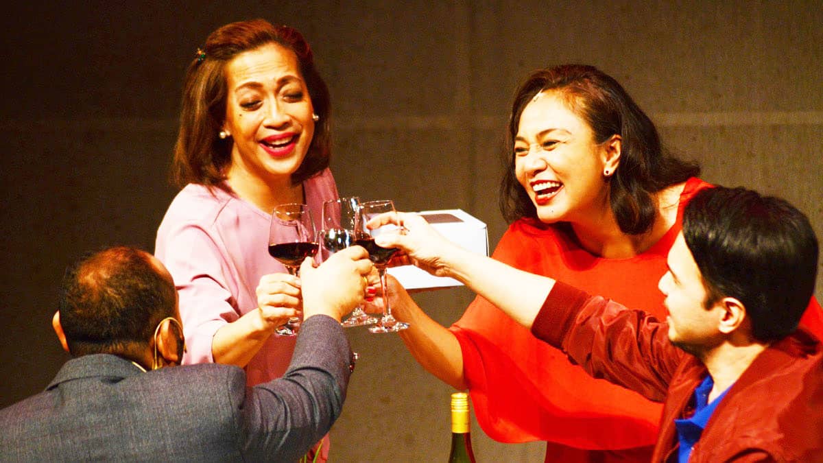 Frances Makil-Ignacio, Stella Cañete-Mendoza, and Randy Villarama in Dulaang UP's 'The Reconciliation Dinner' (Photograph courtesy of Dulaang UP)