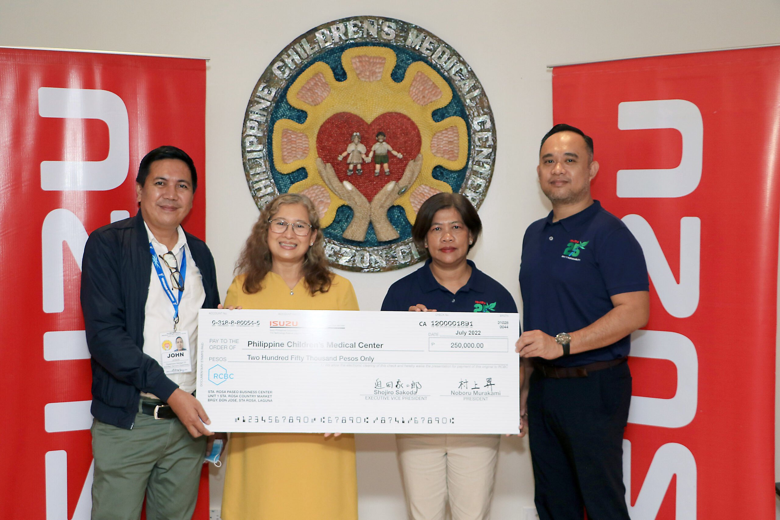 Isuzu completes P1-million donation feat