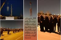 A picture obtained from the Iranian Mizan News Agency on 12 December 2022, shows the public execution of MajidReza Rahnavard in Iran's Mashhad city, the second capital punishment linked to nearly three months of protests, with a sentence in Farsi which reads "The murderer of Zainalzadeh and Rezazadeh was publicly hanged this morning". (Photo: MIZAN NEWS / AFP)
