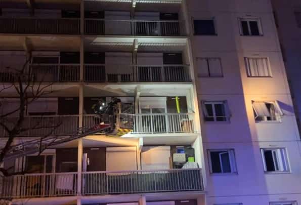 This handout picture released by ASSED shows firefighters at work in a building of the Mas-Du-Taureau neighborhood where a fire caused many victims, including children, in Vaulx-en-Velin, east of Lyon, southeastern France, on 16 December 2022. (Photo by ASSED / ASSED / AFP)