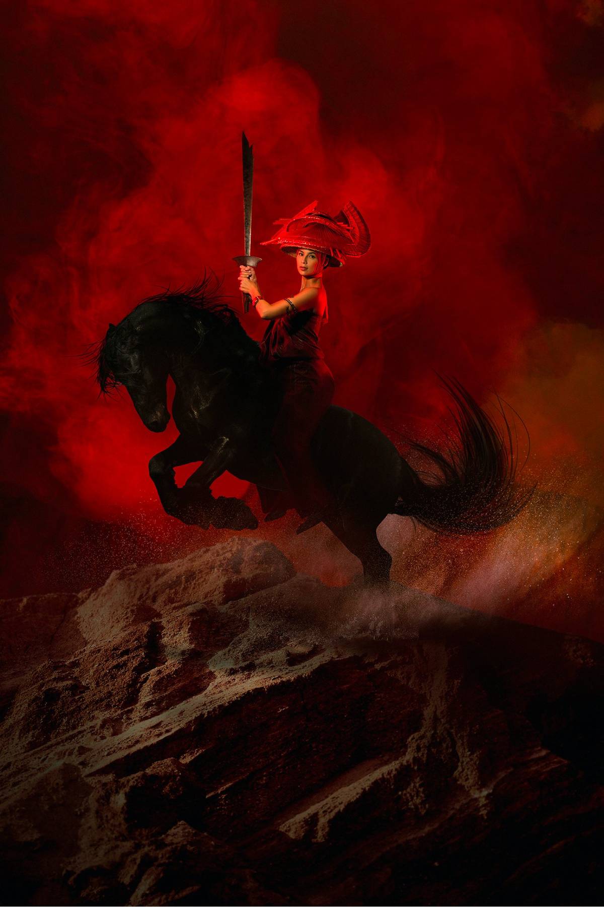 'Tanggulan' (canvas on print, 54 by 36 inches).