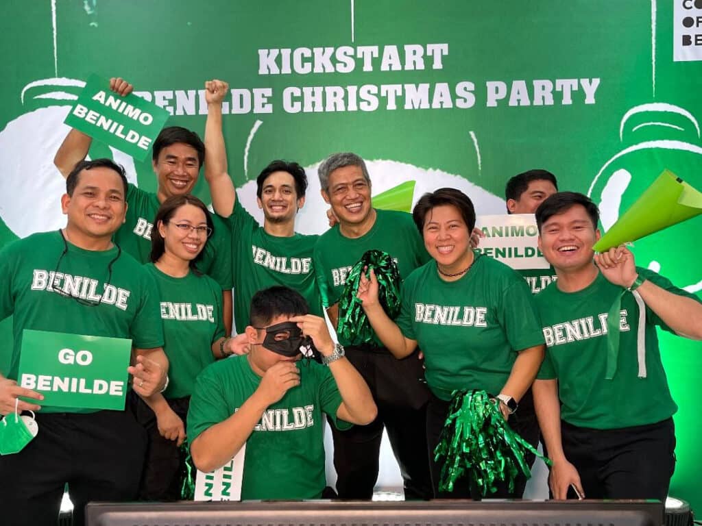 With the De La Salle-College of Saint Benilde officemates during their most recent Christmas Party