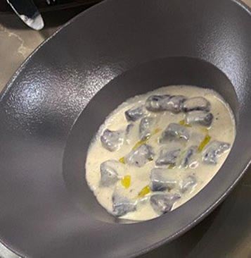Ube Gnocci Quattro Formaggi.