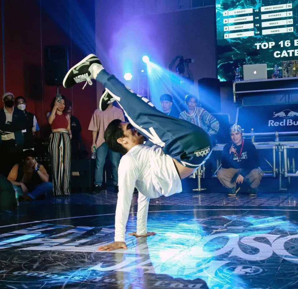 Flexibility paramount The mover-groover bends his body to produce extreme poses for a dance meet.