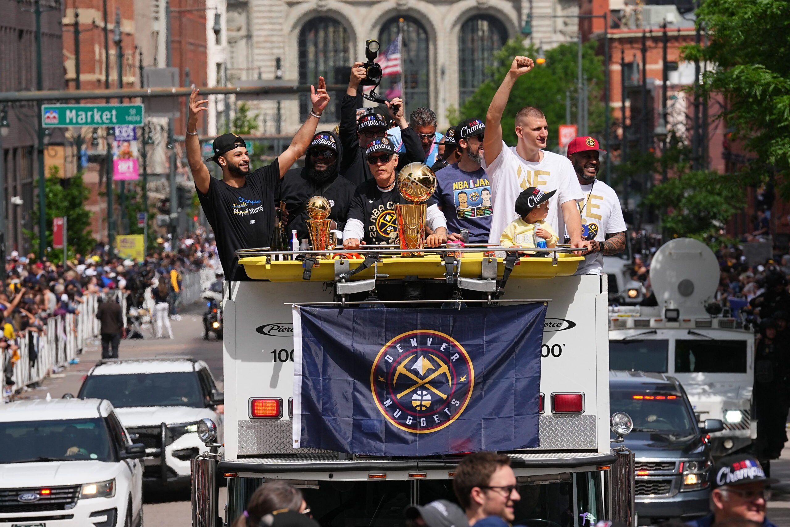 BART YOUNG/AGENCE FRANCE-PRESSE
THE Denver Nuggets get showered with love and adulation after winning their first NBA title in 47 years.