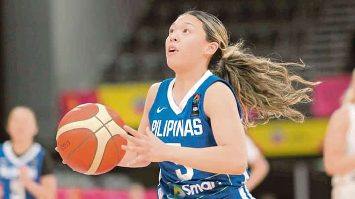 Ella Fajardo of the Philippine Women Basketball team is seen in action during the FIBA Women's Asia Cup 2023 Division A match between Philippines and New Zealand held at the Quay Centre in Sydney Olympic Park, NSW.