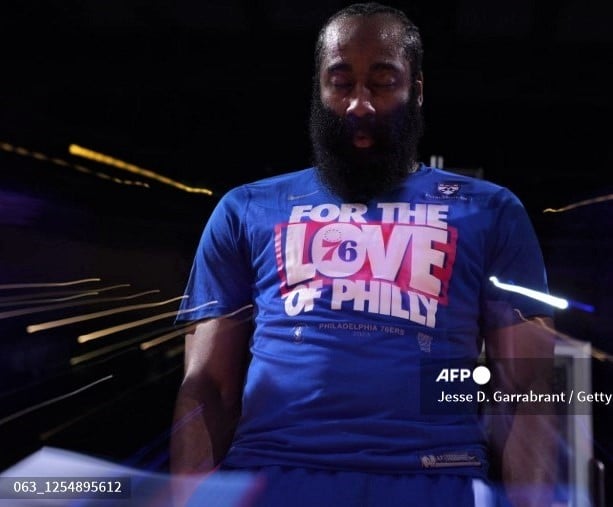 FILE PHOTO: James Harden #1 of the Philadelphia 76ers (Photo by Jesse D. Garrabrant / NBAE / Getty Images / Getty Images via AFP)