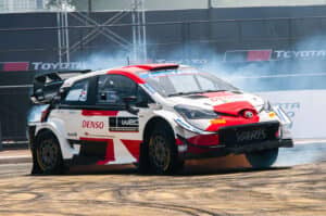 Driven by Morizo, the Toyota GR Yaris Rally1 spec World Rally Championship car is at the pinnacle of rally racing technology.<br />PHOTO: Ian Magbanua