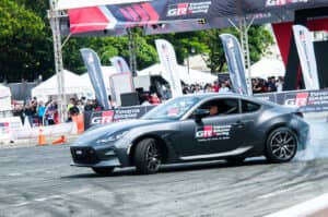 Morizo delighted everyone when, after having said his goodbyes to catch a flight back to Japan, jumped back into the seat of a GR86 to join the Gymkhana.<br />PHOTO: Ian Magbanua