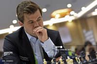 Magnus Carlsen (in file photo) displays his vintage form. (Photo by Arun SANKAR / AFP)
