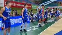 Gilas Pilipinas warming up before its game against Iran Team B. (Photo from SBP)