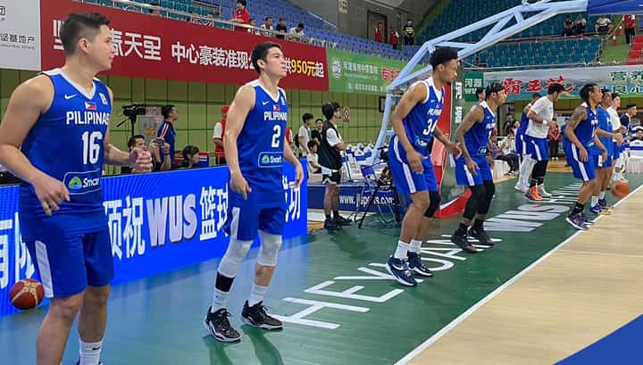 Gilas Pilipinas warming up before its game against Iran Team B. (Photo from SBP)