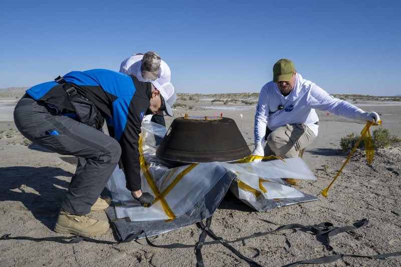 Likely asteroid debris found upon opening of returned NASA probe