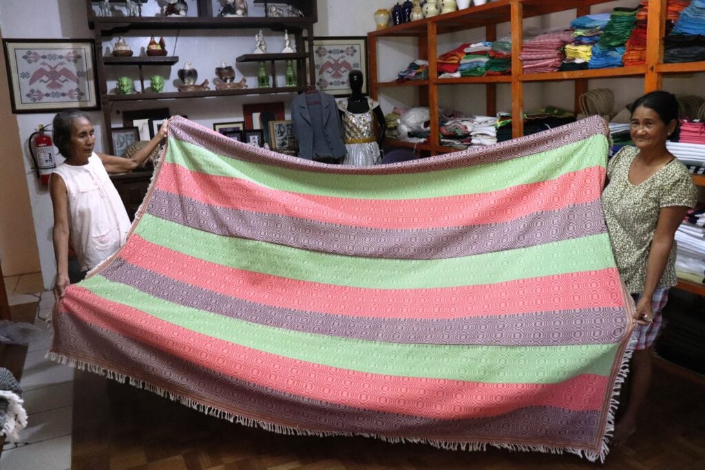 A colorful kundiman blanket at Cariaga's home.