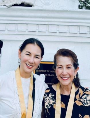The two living Mrs. Teodoro Kalaws — Teddy's wife Bunny and his mom, Trina.