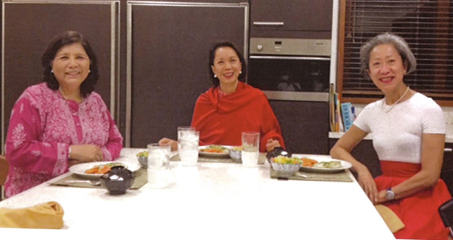 Lunch in the kitchen in Pili with Patty Araneta (left) and Monet Recio-Schem.