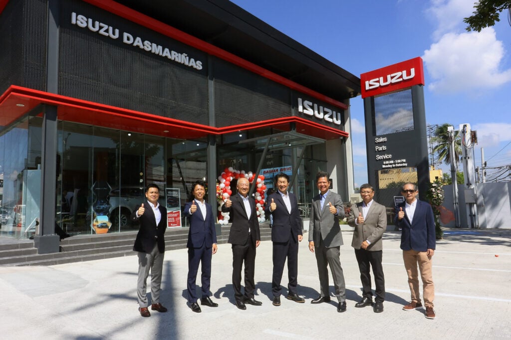 GRACING the event are (from left) IPC VP for Sales Yasuhiko Oyama, IPC VP for Aftersales Wataru Miyamoto, IPC executive vice president Shojiro Sakoda, IPC President Tetsuya Fujita, IDI president Toti Zara, IDI COO Alex Paguio and Isuzu Dasmariñas branch manager Valance Mauricio.