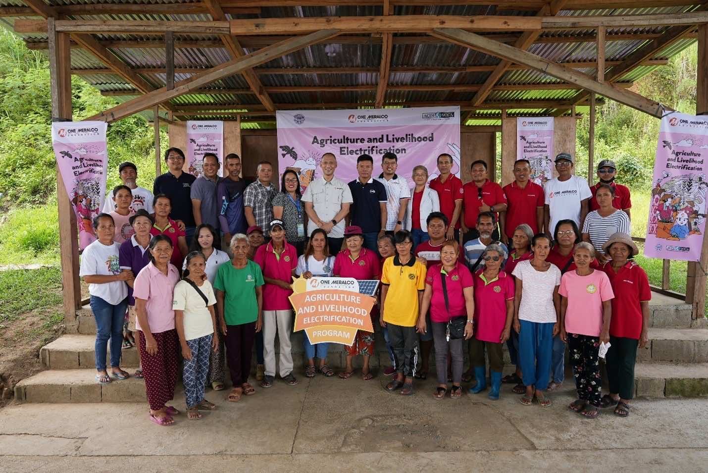 One Meralco Foundation president Jeffrey O. Tarayao leads the launch of the agriculture and livelihood electrification program for members of the Laak Multipurpose Cooperative in Laak, Davao de Oro. | PHOTOGRAPHS COURTESY OF ONE MERALCO FOUNDATION