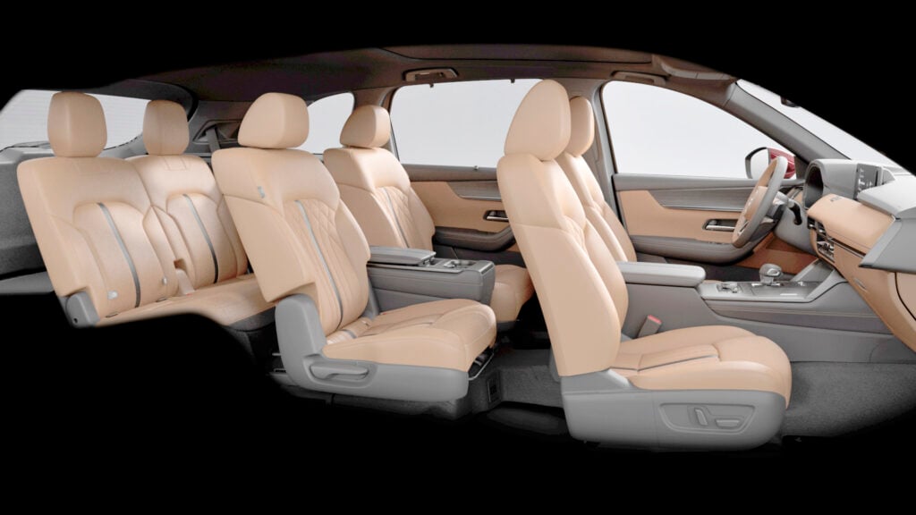 THE CX-90 is offered in a three-row configuration, all enveloped in Nappa leather and premium materials. | PHOTOGRAPH COURTESY OF Mazda Philippines