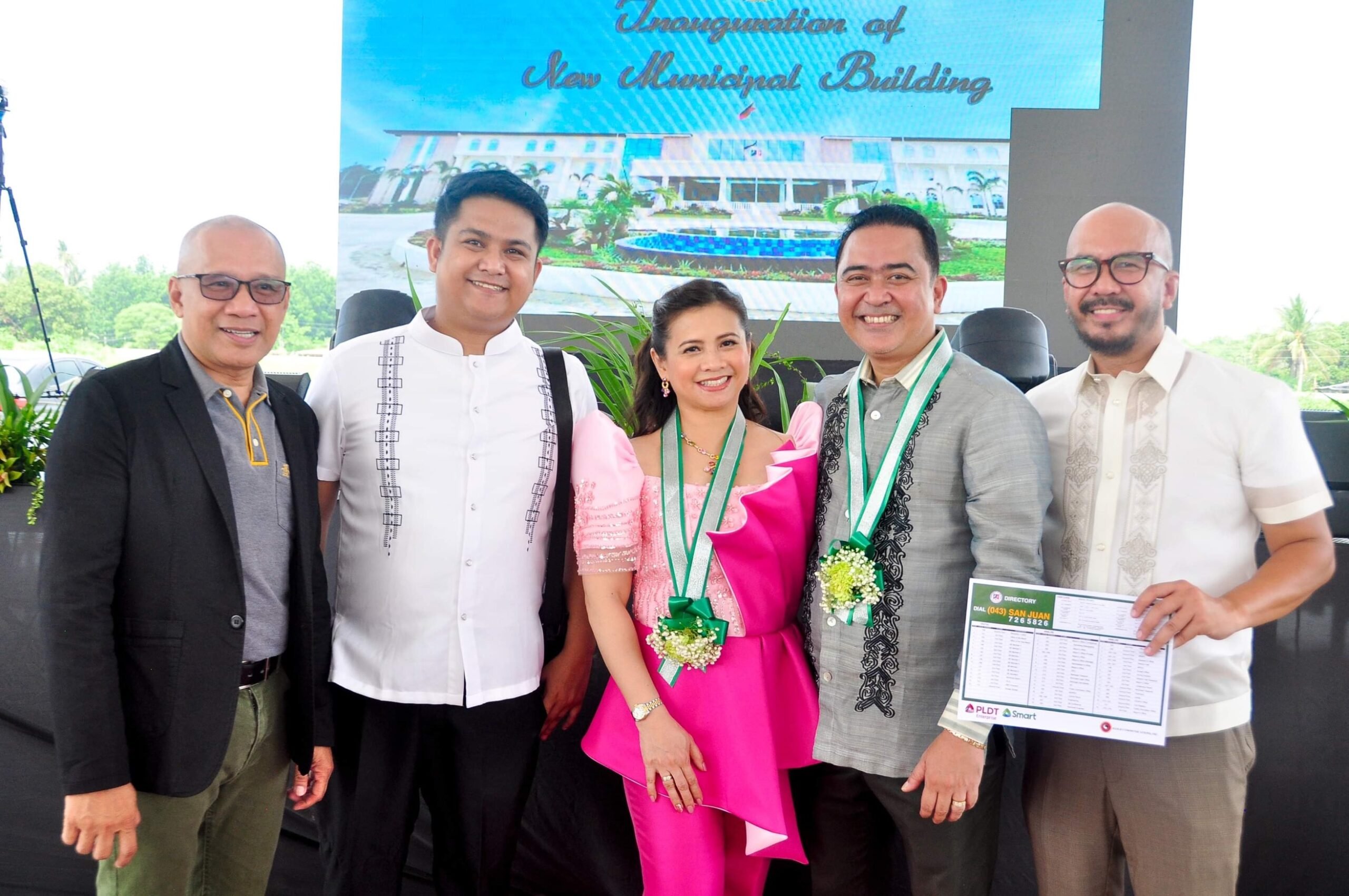 (From left to right): Edgar Cantillas, Sales Director at iGold; Glenn Sangalang, Workforce Management Supervisor at PLDT Zone; Gina Salud, Spouse of San Juan, Batangas Mayor; Ildebrando Salud, Mayor of San Juan, Batangas; Allan Hechanova, Senior Relationship Manager at PLDT Enterprise. | photograph courtesy of PLDT
