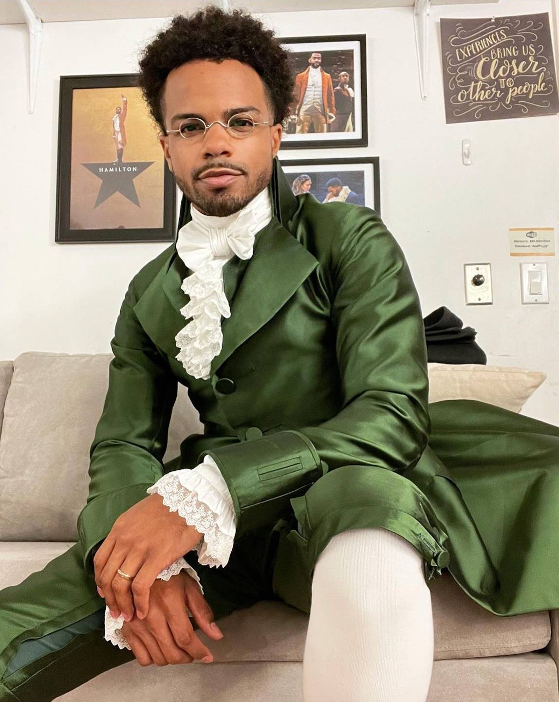 DeAundre' Woods as Aaron Burr. | photograph courtesy of IG/dre_woods