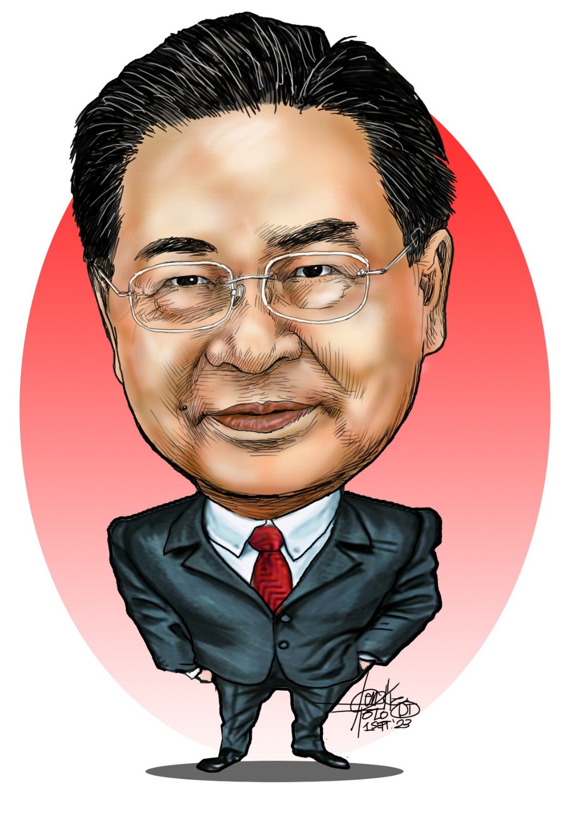 Dr. Wu, Minister of Foreign Affairs, Republic of China (Taiwan) | illustration by Glen Tolo for the Daily Tribune