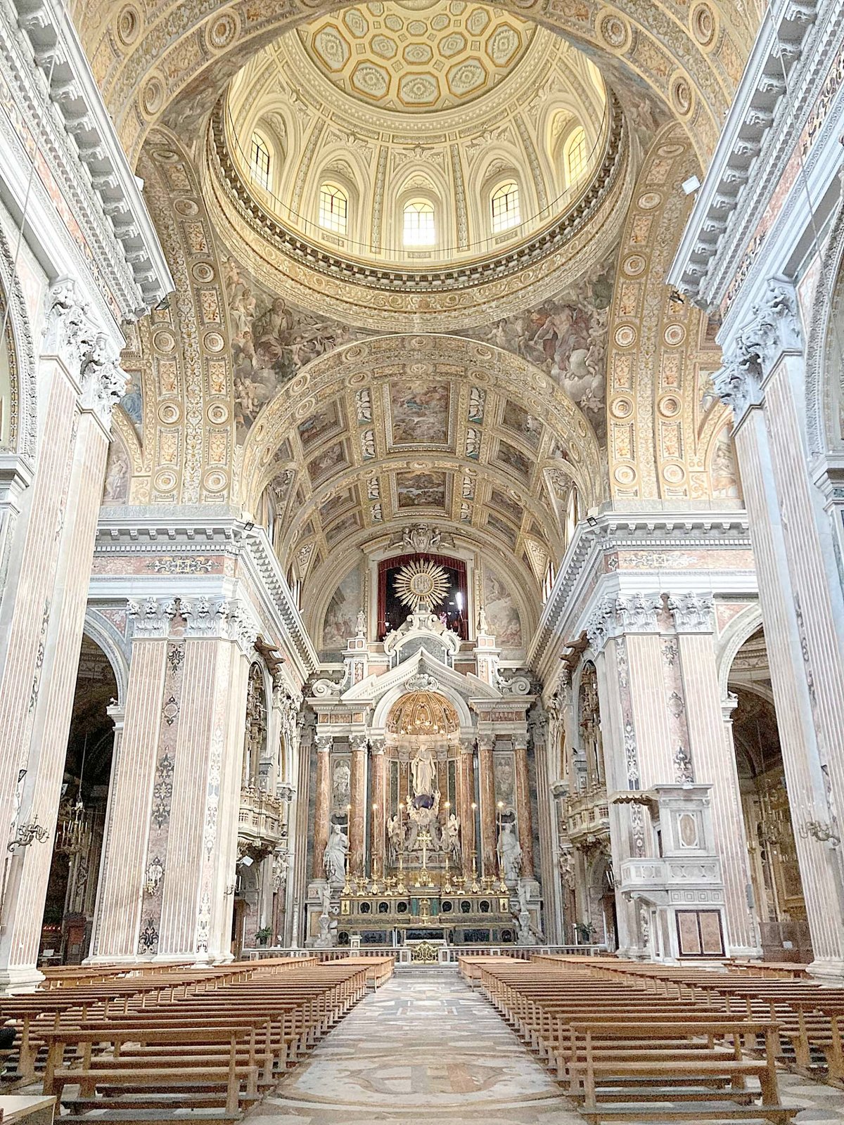 The main altar of Gesu Nuovo, said to be Naples' most beautiful church.