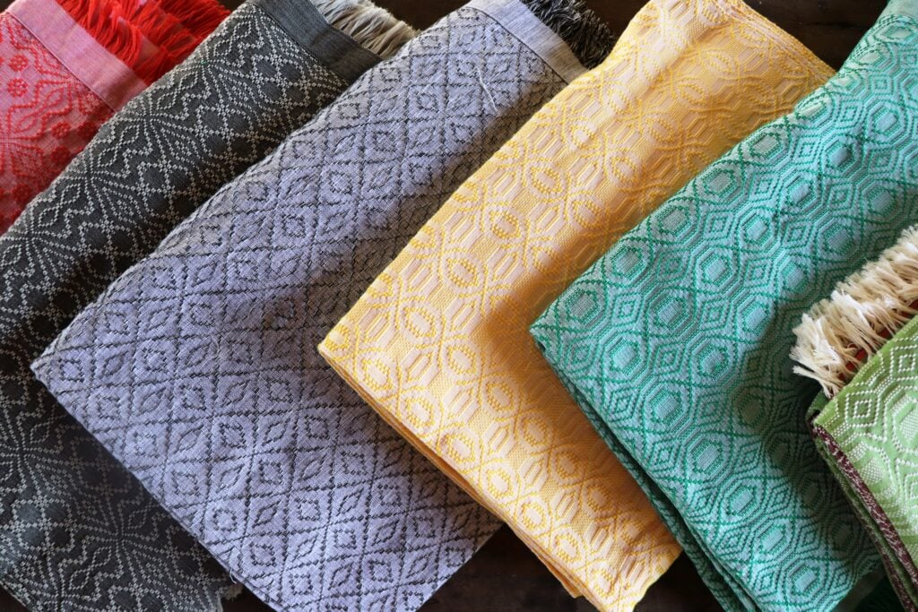Thick blankets in a weave called kundiman in Paoay.