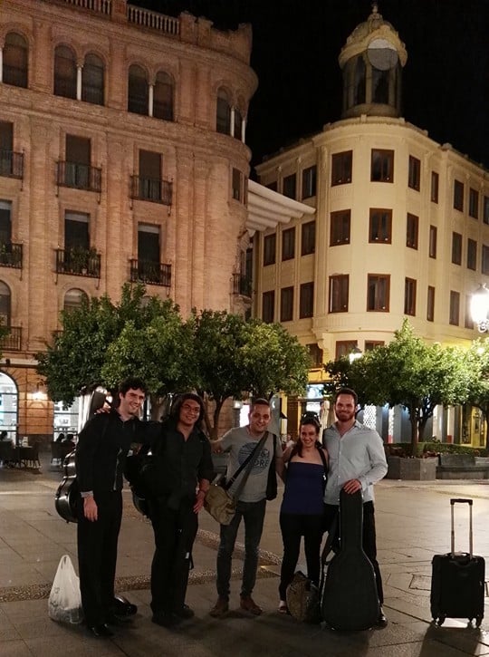 With Francisco Bernier (center) and fellow students after a concert in Cordoba, Spain in 2016