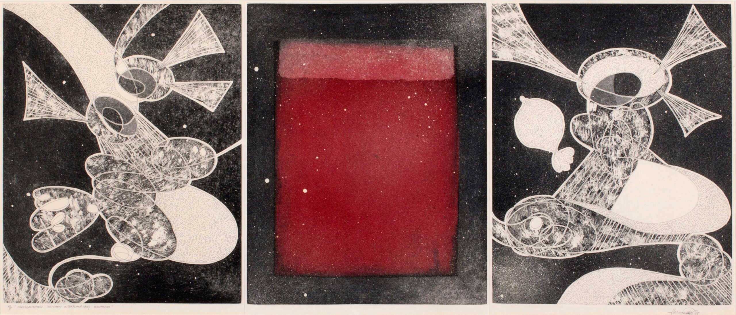 'Confrontation Between Interplanetary Occupants' by Flora Mauleon.(Photographs courtesy of Cultural Center of the Philippines)