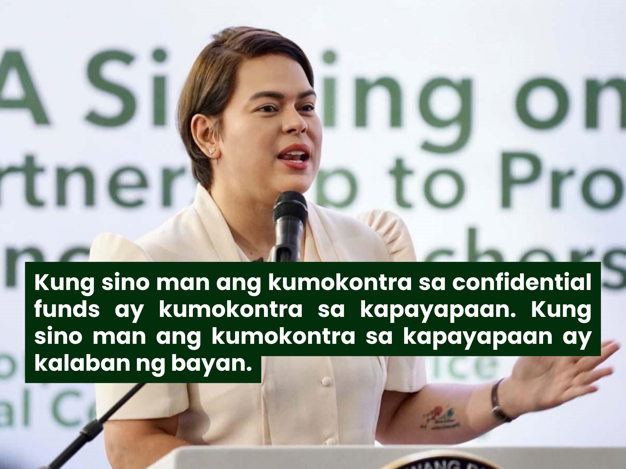 VP Sara justifies role of confidential funds in nation-building