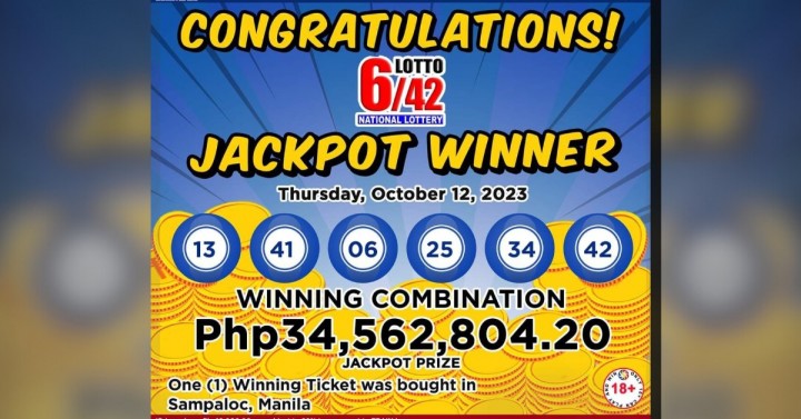 Sampaloc bettor pockets P34.5-M  lotto jackpot