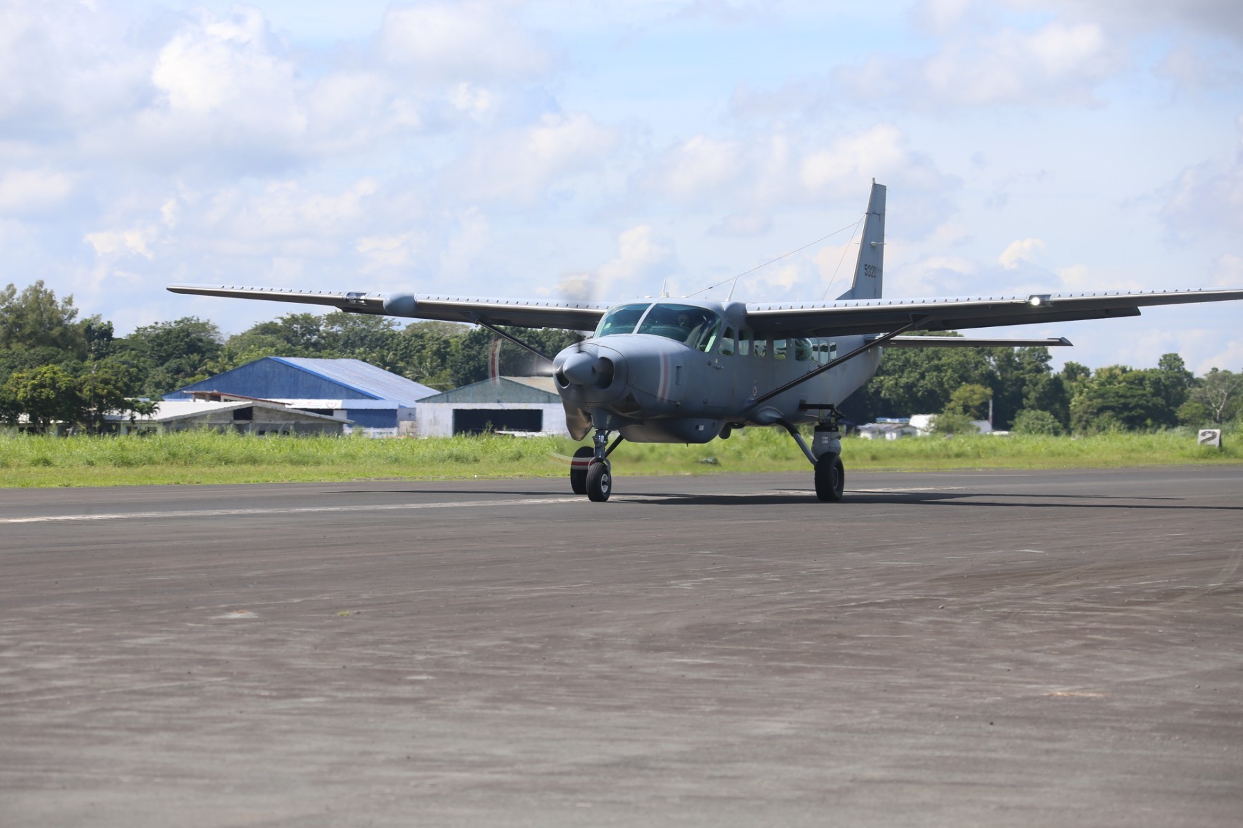 PAF Cessna surveillance aircraft makes emergency landing after catching fire in Mactan, Cebu