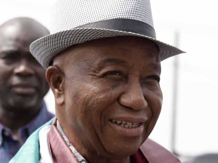 FILE PHOTO: Liberia's vice president and candidate in the upcoming presidential election, Joseph Nyumah Boakai arrives to a meeting with members of the Peulhe community on 24 December 2017 in Monrovia. (Photo by SEYLLOU / AFP)
