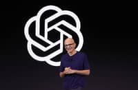 SAN FRANCISCO, CALIFORNIA - NOVEMBER 06: Microsoft CEO Satya Nadella speaks during the OpenAI DevDay event on November 06, 2023 in San Francisco, California. OpenAI CEO Sam Altman delivered the keynote address at the first-ever Open AI DevDay conference.