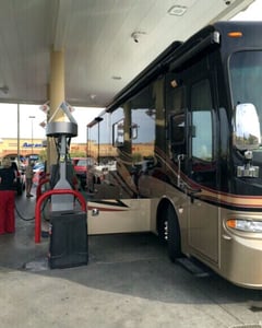 Gas stations as bus, jeep stops