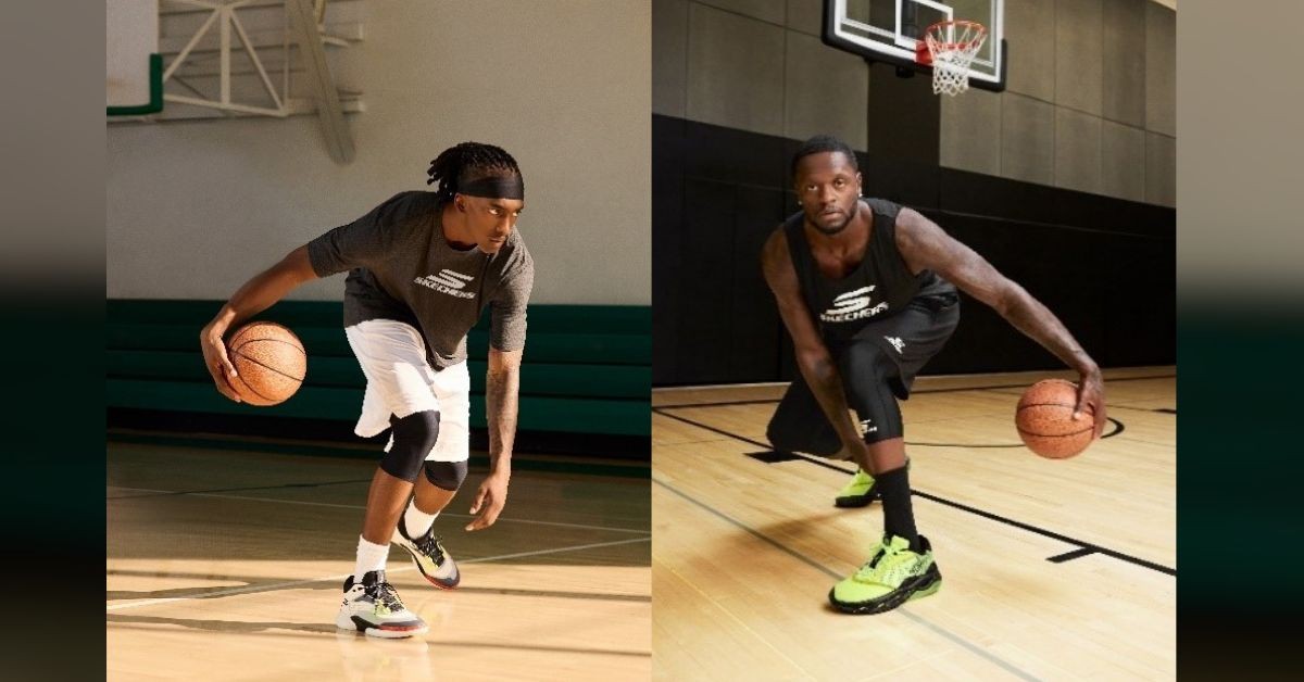 (Left) Terance Mann in Skechers Basketball: SKX Resagrip; (right) Julius Randle in Skechers Basketball: SKX FLOAT (Photos courtesy of Skechers)