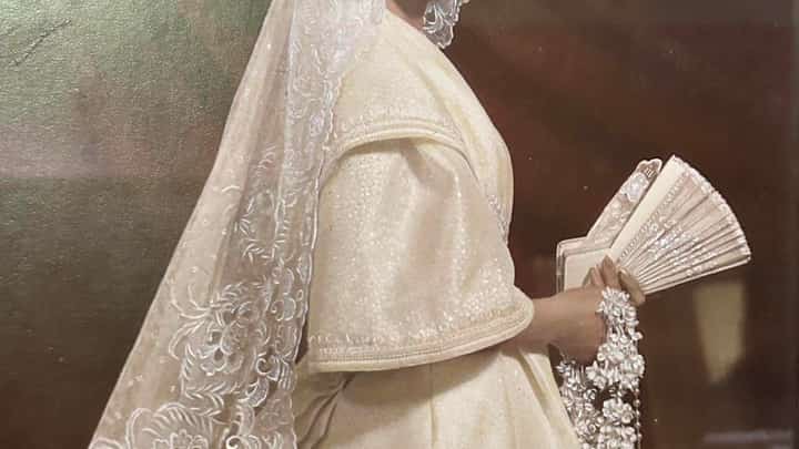 PHOTOGRAPH COURTESY OF BARGE RAMOS | TINGTING COJUANGCO FAMILY COLLECTION | THE young bride in Christian Espiritu’s ageless wedding gown masterpiece.
