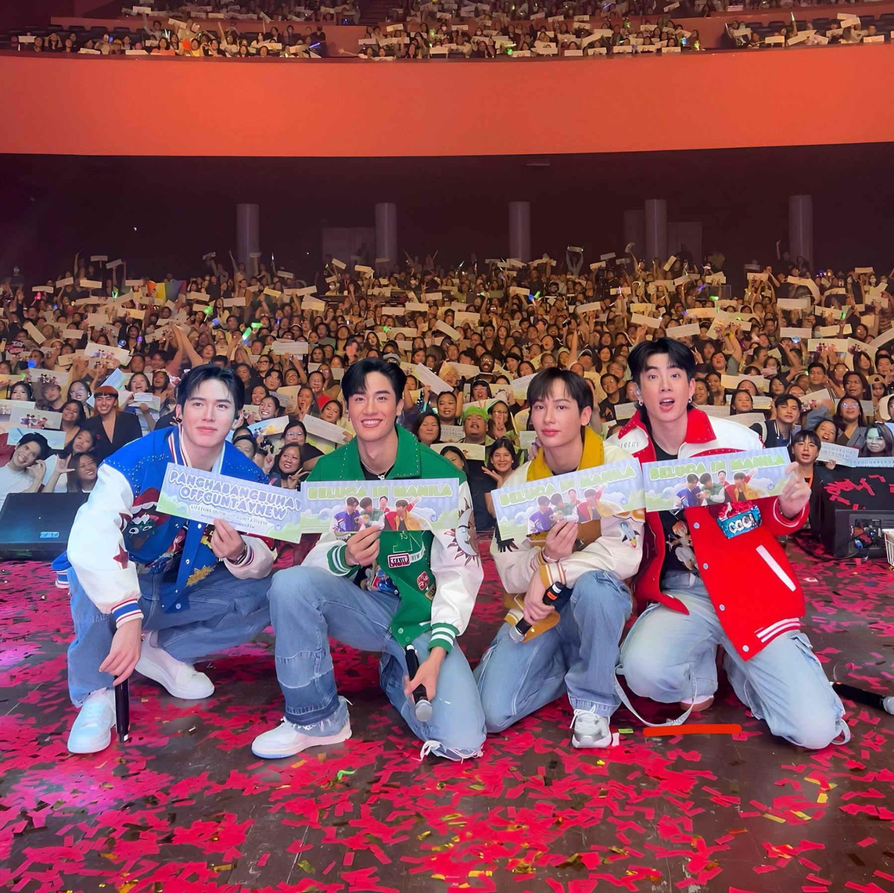 Thai loveteams OffGun and TayNew at their first fanmeet in Manila. | PHOTOGRAPH COURTESY OF GMMTV